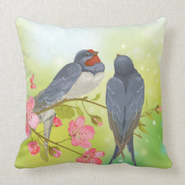 Almofada Pares de travesseiro decorativo bonito do pássaro
