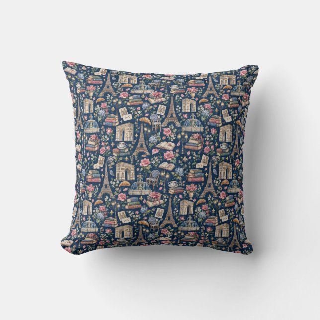 Almofada Paris Dark Icons Chic Design (Frente)