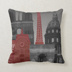 Almofada Paris Elevações por Noite - Vermelho