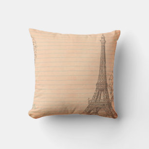 Almofada Paris França Eiffel Monogramas Travesseiro do sofá