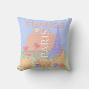Almofada Paris, França, Viagem, Arte, Pré-Disquete, Pastel,