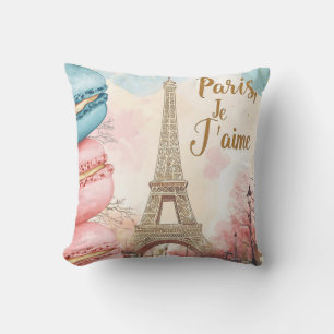 Almofada Paris, Je T'aime - Torre Eiffel com Macarons