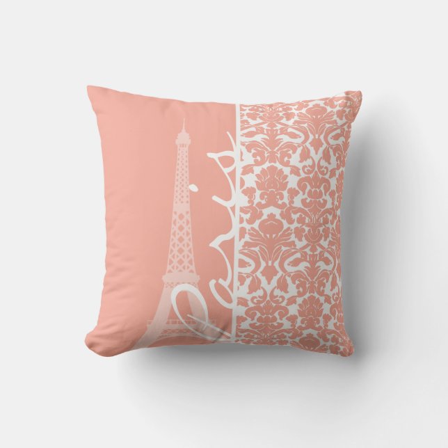 Almofada Paris; Profundo Peach Damask (Frente)
