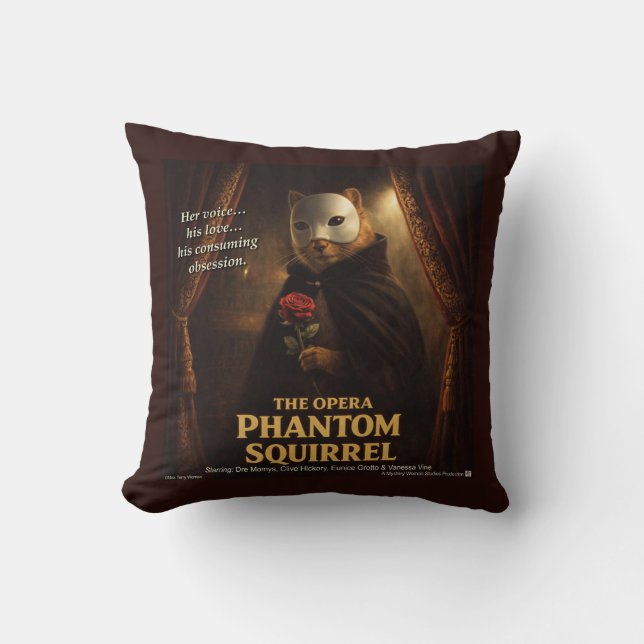 Almofada Paródia de Esquilo Fantasma da Ópera (Frente)