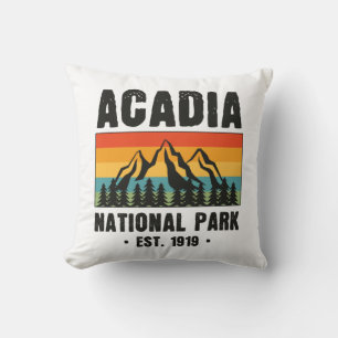 Almofada Parque Nacional Acadia, Maine Retro Vintage