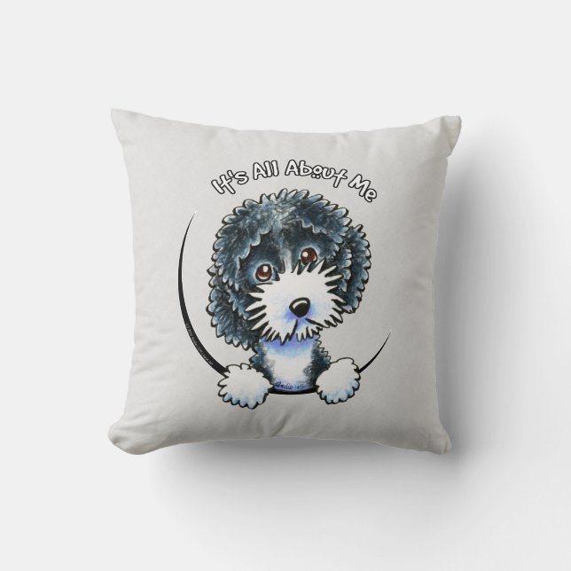 Almofada Partia Negra Cockapoo (Frente)