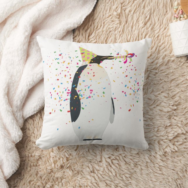 Almofada Partida de pinguins - Animais com festa (Cobertor)