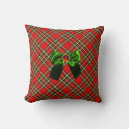 ALMOFADA PARTIDO ESCOCÊS TARTAN E VERMELHO ARCOS VERDE NATA