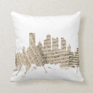 Almofada Partitura Citysc da skyline de Pittsburgh