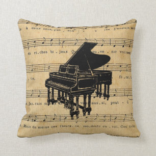 Almofada Partitura francesa antiga do piano de cauda