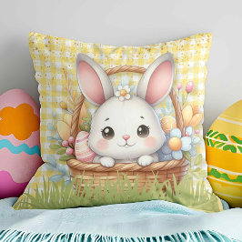 Almofada Páscoa Alegre Vibrante em fundo Amarelo