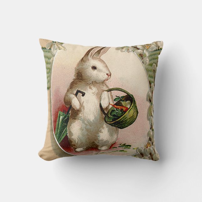 Almofada Páscoa Coelhinho de Ovo-Guarda-chuvas Cesta de Lil (Frente)