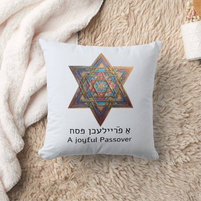 Almofada Páscoa Feliz Estrela de Davi (Cobertor)