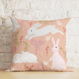 Almofada Páscoa Floral Watercolor Bunny