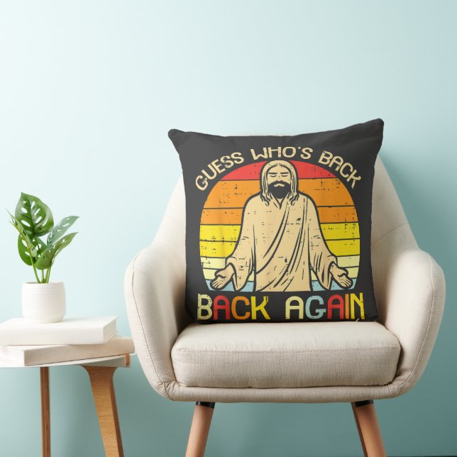 Almofada Páscoa Jesus Adivinha Quem Voltou Religioso Cristã (Cadeira)