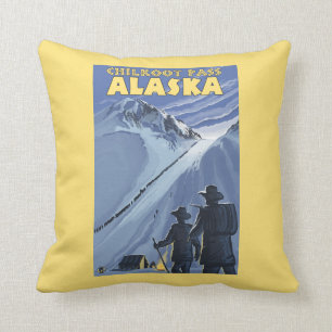 Almofada Passagem de Chilkoot, mineiros Dourados de Alaska