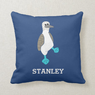 Almofada Pássaro Booby de Pé Azul de Cartoon Personalizad