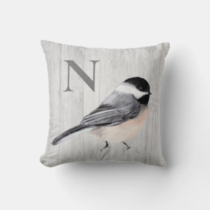 Almofada Pássaro de Aquarela Russo Monograma