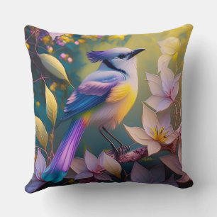 Almofada Pássaro de Fantasia Amarelo Violet Tufado