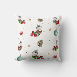 Almofada Pássaro Inverno Tufted Titmouse Padrão de Natal