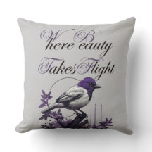 Pássaro Magnífico nas Folhas Roxas | Art Impressão