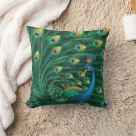 Almofada Passaro Pavão Azul