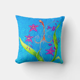 Almofada Pássaro Pequeno Orquídeo bonito (Vermelho)