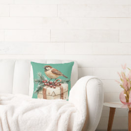 Almofada Pássaro presente de Natal