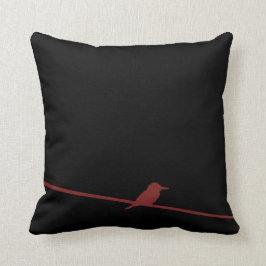 Almofada Pássaro preto & vermelho
