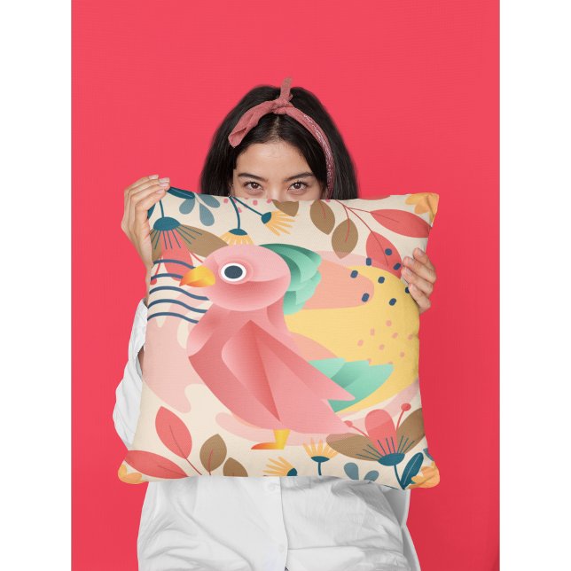 Almofada Pássaro Tropical No Paraíso (Criador carregado)