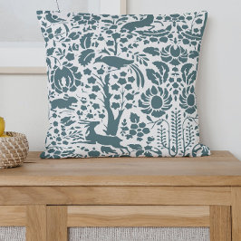 Almofada Pássaro, veado, damasco floral