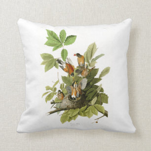 Almofada Pássaros americanos de John James Audubon do pisc