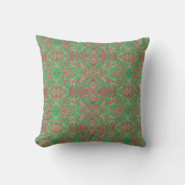 Almofada Pássaros árabes Bohemian Oriental Boho Red Green