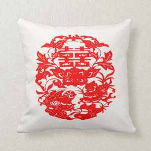 Almofada Pássaros chineses do amor da felicidade do dobro