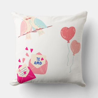Almofada pássaros de amor fofos & romance