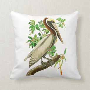 Almofada Pássaros de John James Audubon do pelicano de