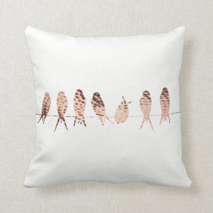 Almofada Pássaros em um travesseiro decorativo do fio