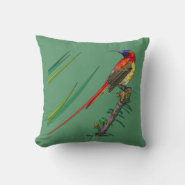 Almofada Pássaros Pintados sobre Verde