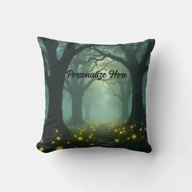 Almofada Passeio Místico Personalizado pela Floresta (Frente)