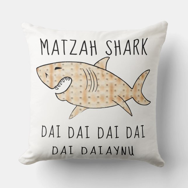 Almofada Passover 20 x 20 Daiaynu Matzah Shark (Frente)