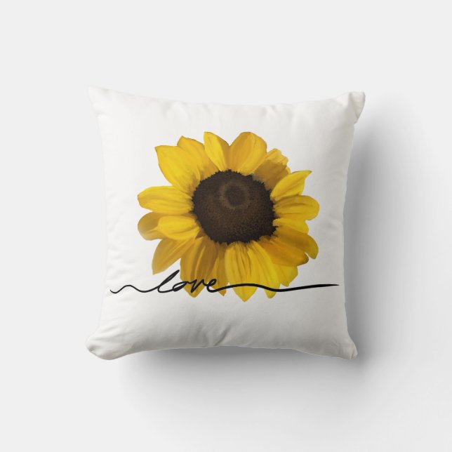 Almofada Pasta de girassol amarela realista (Frente)