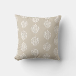 Almofada Pasta Tropical Palm Leaf Pattern Beige