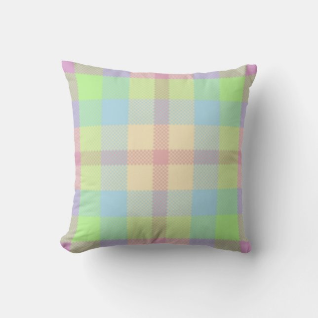 Almofada Pastéis macios Tartan Cushion (Frente)