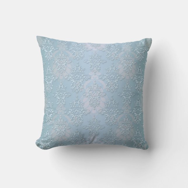 Almofada Pastel Baby Blue Damask (Frente)