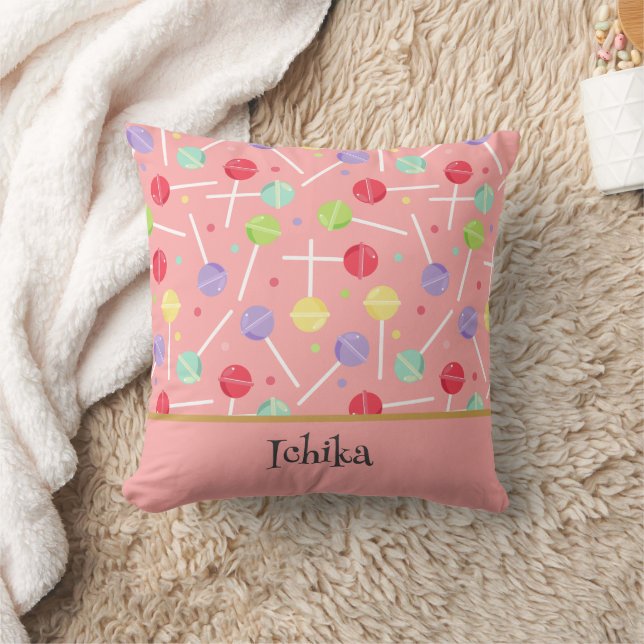 Almofada Pastel Candy Lollipop Patterned Pink (Cobertor)