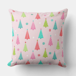 Almofada Pastel Christmas Tree Throw Pillow 