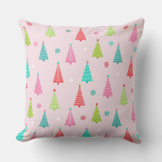 Almofada Pastel Christmas Tree Throw Pillow 