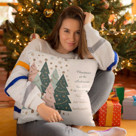 Almofada Pastel Christmas Trees Personalized Holiday