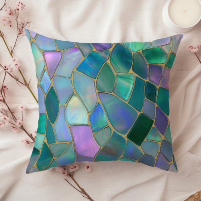 Almofada Pastel colors stained glass mosaic pattern (Criador carregado)