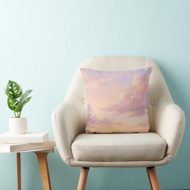 Almofada Pastel Dream: Renaissance-Style Modern Sky Study (Cadeira)